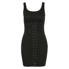 Simenual Solid Lace Up Ribbed Bodycon Mini Dresses Women Sleeveless Clubwear 2020 Summer Fashion Skinny Party Dress Sexy Hot
