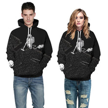 Pulls à capuche de mode drôles hommes/femmes 3D Sweatshirts imprimer astronaute aspirateur mince sweat à capuche à capuche hauts