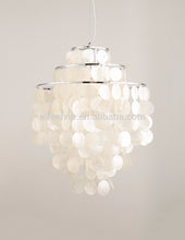 American style modern capiz white seashell lighting chandeliers made of sea shells for living room