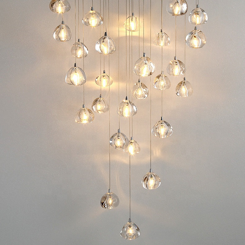Popular Irregular Crystal LED Ball Pendant Lights Loft Drop Chandelier Customized Large hotel luxury large hanging lighting