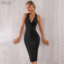 ADYCE 2020 Neue Sommer Frauen Bodycon Verband Kleid Sexy Halter V-ausschnitt Backless Midi Club Runway Promi Abend Party Kleider
