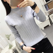 Winter Sweater Women 2018 New Fashion Half-Turtleneck Knitted Pullover Slim Large Size Knit Bottom Shirt Women Clothing PZ860
