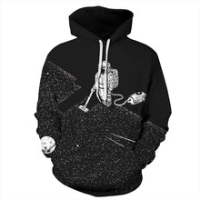 Pulls à capuche de mode drôles hommes/femmes 3D Sweatshirts imprimer astronaute aspirateur mince sweat à capuche à capuche hauts