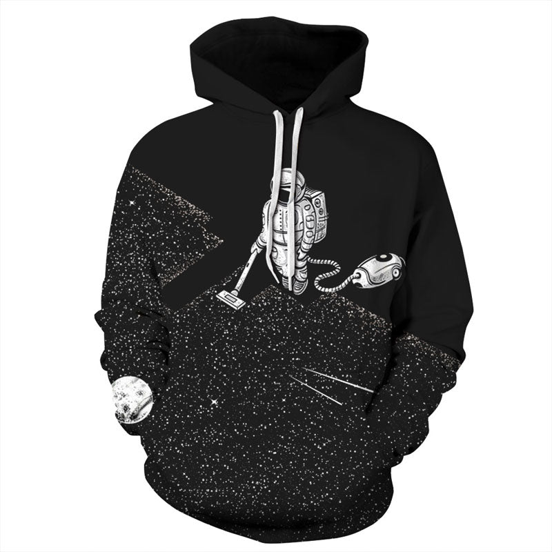 Pulls à capuche de mode drôles hommes/femmes 3D Sweatshirts imprimer astronaute aspirateur mince sweat à capuche à capuche hauts