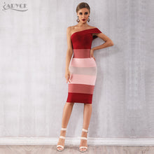 Adyce 2020 New Summer Women One Shoulder Bandage Dres Sexy Sleeveless Mid-Calf Bodycon Club Celebrity Evening Runway Party Dress
