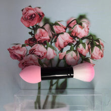 1pc Professional blusher brush 2 heads Nylon Make up Brushes Two Head Metal Cosmetic Tools with Sponge Pink Color drop shipping