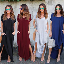 Plus Size 5XL Sexy Women Dress Summer 2020 Solid Casual Short Sleeve Maxi Dress For Women Long Dress Free Shipping Lady Dresses