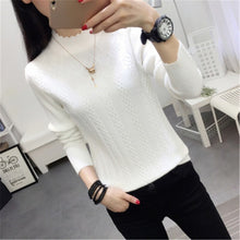 Winter Sweater Women 2018 New Fashion Half-Turtleneck Knitted Pullover Slim Large Size Knit Bottom Shirt Women Clothing PZ860