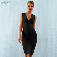 ADYCE Summer Women Bandage Dress Vestidos 2020 Red Orange Tank Sexy Deep V-Neck Sleeveless Bodycon Celebrity Runway Party Dress