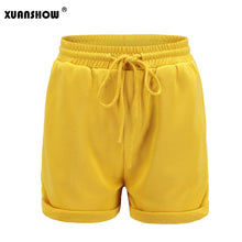 XUANSHOW New Summer Shorts Women Casual Cotton High Waist Female Sportswear Elastic With Belt Short Pants Candy Lady Hot Shorts