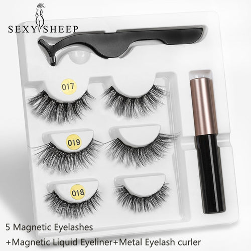 Cils magnétiques Eyeliner cils bigoudi Set5 aimant naturel Long magnétique faux cils avec Eyeliner magnétique sexymouton