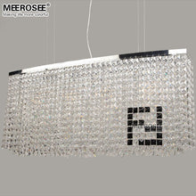 MEEROSEE Rectangular Crystal Pendant Light Chandelier MD81749