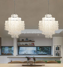 American style modern capiz white seashell lighting chandeliers made of sea shells for living room
