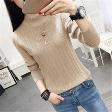 Winter Sweater Women 2018 New Fashion Half-Turtleneck Knitted Pullover Slim Large Size Knit Bottom Shirt Women Clothing PZ860