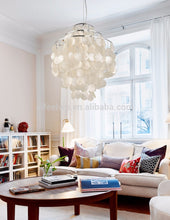 American style modern capiz white seashell lighting chandeliers made of sea shells for living room