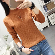 Winter Sweater Women 2018 New Fashion Half-Turtleneck Knitted Pullover Slim Large Size Knit Bottom Shirt Women Clothing PZ860