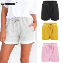XUANSHOW New Summer Shorts Women Casual Cotton High Waist Female Sportswear Elastic With Belt Short Pants Candy Lady Hot Shorts