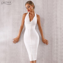ADYCE 2020 Neue Sommer Frauen Bodycon Verband Kleid Sexy Halter V-ausschnitt Backless Midi Club Runway Promi Abend Party Kleider
