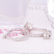 1.0ctw 5.0mm Round Excellent Cut DF Color VVS1 Moissanite Earring Flower Earring Real 18K White gold Stud Push Back