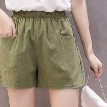 Women's High Waist Linen Loose Casual thin Wide Leg Linen Shorts dropshipping