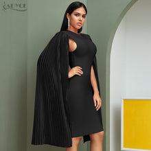 ADYCE 2020 Neue Herbst Schwarz Lange Flügel Hülse Frauen Bodycon Verband Kleid Promi Midi Abend Runway Party Club Kleid