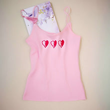HELIAR Heart Parttern Embroidery Crop Tops Spaghetti Sleeveless Tank Tops Causal Female Women Sexy Camis Crop Tops Female