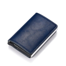 BISI GORO 2020 Credit Card Holder Men And Women Metal RFID Vintage Aluminium Box Crazy Horse PU Leather Fashion Card Wallet