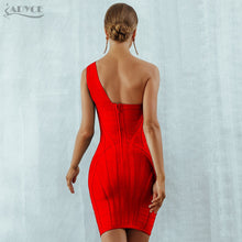 Adyce 2020 New One Shoulder Summer Women Bodycon Bandage Dress Sexy Hollow Out Sleeveless Midi Celebrity Runway Party Club Dress