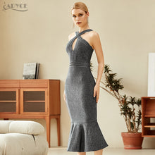 Adyce 2020 Neue Sommer Frauen Grau Halter Bodycon Verband Meerjungfrau Kleid Sexy Aushöhlen Club Promi Runway Party Kleid Vestidos
