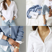 Spring Fashion Button Women Blouses Turn-down Collar Simple Blouse Women White Lady Long Sleeves Female Loose Street Shirts