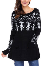 Christmas Women Printed Sweater with Pocket