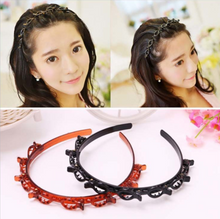 Braided headband small clip bangs fixed artifact hair band