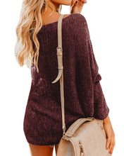Off Shoulder Long Sleeve Blouse Casual Pullover Knit Sweater