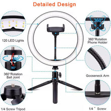 26cm LED Ring Light with 2.1M Tripod Stand Youtuber FB Live Mobile Phone Shooting Lightning Tiktok Live Stream Light