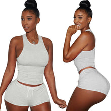 Women's Causal 2 Piece Set Shirt Top & Short Pants Playsuits Sleeveless Bodycon