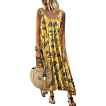 Women Boho Hippie Sleeveless Maxi Dress Beach Holiday Plus Size Loose Sundress