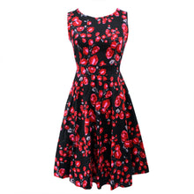 Summer Women Vintage A-Line Dress Tunic Long Sleeveless Floral Print Sundress