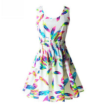 Summer Floral Print Chiffon Dress Casual Women Boho Beach Party Tunic Short Dre