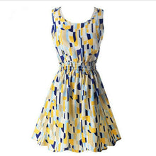 Summer Floral Print Chiffon Dress Casual Women Boho Beach Party Tunic Short Dre