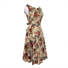 Summer Women Vintage A-Line Dress Tunic Long Sleeveless Floral Print Sundress