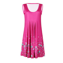 US Women's Sleeveless Flowy Midi Summer Beach A Line Floral Tank Dress Plus Size