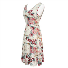 Summer Women Vintage A-Line Dress Tunic Long Sleeveless Floral Print Sundress