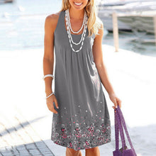 US Women's Sleeveless Flowy Midi Summer Beach A Line Floral Tank Dress Plus Size