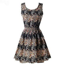 Summer Floral Print Chiffon Dress Casual Women Boho Beach Party Tunic Short Dre
