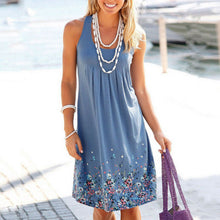 US Women's Sleeveless Flowy Midi Summer Beach A Line Floral Tank Dress Plus Size