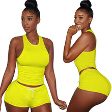 Women's Causal 2 Piece Set Shirt Top & Short Pants Playsuits Sleeveless Bodycon