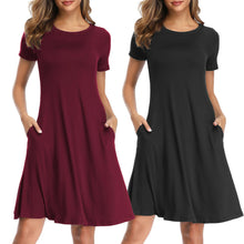 Womens Summer T Shirt Short Sleeve Dresses Party Casual Beach Tunic Sundress
