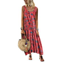 Women Boho Hippie Sleeveless Maxi Dress Beach Holiday Plus Size Loose Sundress