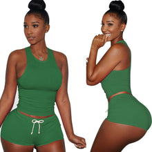 Women's Causal 2 Piece Set Shirt Top & Short Pants Playsuits Sleeveless Bodycon