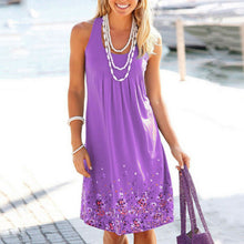 US Women's Sleeveless Flowy Midi Summer Beach A Line Floral Tank Dress Plus Size